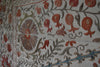 Mounted Hand Embroidered Pomegranate Uzbek Suzani.