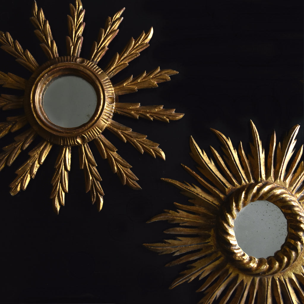 Two French Gilt Wood Sunburst mirrors. 19th & 20th century