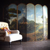 Six Fold Dressing Screen/Wall Art Oil Painting of a Italian Landscape.