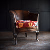 Smart French 1920's Leather Tub Chair with Upholstered Seat.