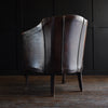 Smart French 1920's Leather Tub Chair with Upholstered Seat.