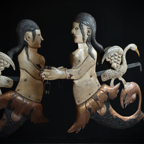 Pair of Delightful Mermaid Tavern Brothel Signs.