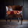 Smart French 1920's Leather Tub Chair with Upholstered Seat.