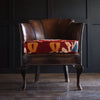 Smart French 1920's Leather Tub Chair with Upholstered Seat.