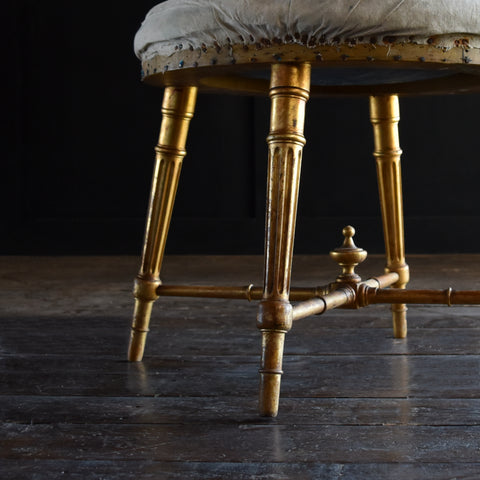 Beautiful 19th Century French Giltwood Stool. Upholstery Inclusive