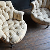 Pair of 19th Century Napoleon III Buttoned Tub Armchairs, Upholstery Inclusive.