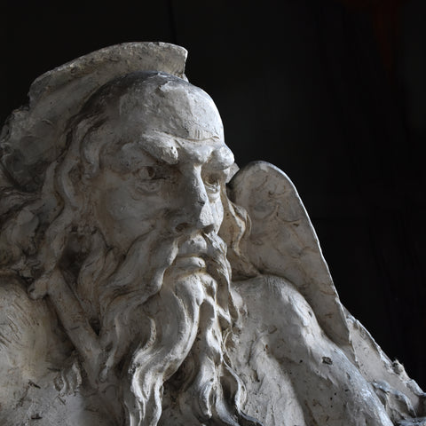 Large Unusual 19th Century Sculpted Plaster Representation of Death.