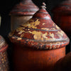 Collection of Six Hindu Bindi Ceremonial Powder Jars.