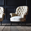 Pair of French Napoleon III Button Back Armchairs, Upholstery Inclusive.