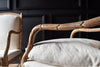 Pair of Atractive French Tulip carved Armchairs. Upholstery Inclusive.
