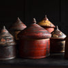 Collection of Six Hindu Bindi Ceremonial Powder Jars.