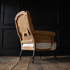 French Naploleon III Armchair with Fitting Footstool.  Upholstery Inclusive