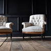 Pair of 19th Century French Ebonised Armchairs. Upholstery Inclusive.