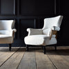 Shapely Pair of French Ebonised Armchairs. Circa 1900. Upholstery inclusive.