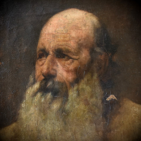 Fine 19th Century French Impressionist Portrait of a Bearded Man.