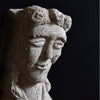 17th Century Carved Limestone Church Corbel Portraying a French Saint.