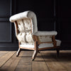 19th Century English Button Back Armchair by W.Bryson. Upholstery inclusive