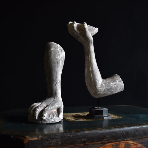 Pair of 19th Century English Cast Plaster Statue Arms.