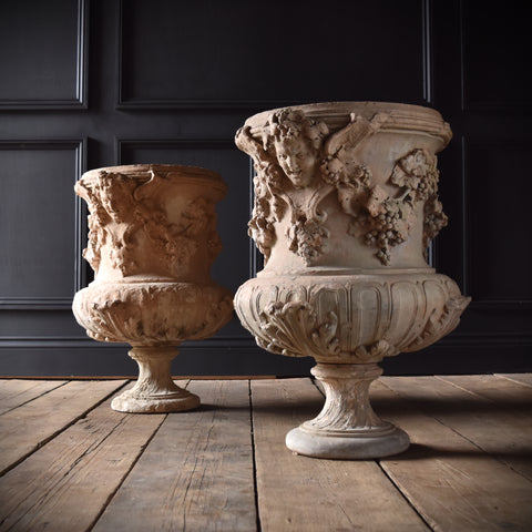 A pair of 19th Century English Campana Terracottaa urns.