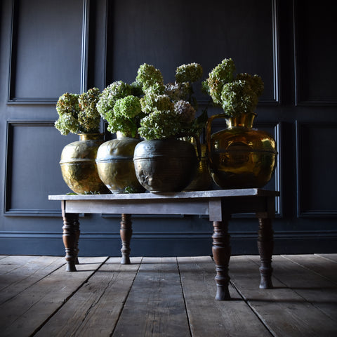 Group of Five 19th Century Decorative Brass & Copper Normandy Jugs.