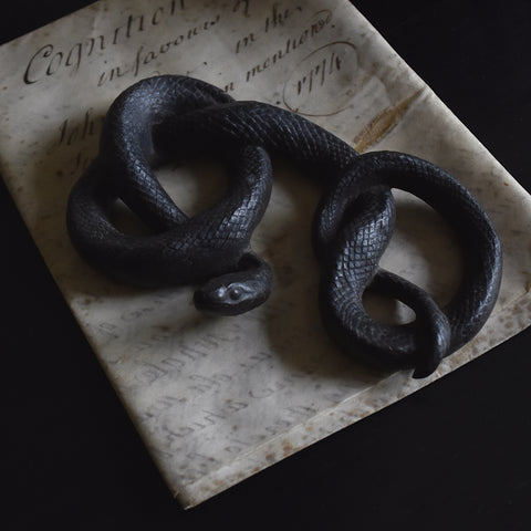 Unusual 19th Century Iron Snake Paperweight.