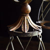 Early 20th Century Italian Tole & Iron Hanging Trio lantern Wall Light.