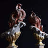 Pair of Rare 18th Century Baroque Carved Wood Flames.
