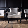 Petite 1930's French Scroll Back Armchair. Upholstery inclusive.