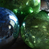 Three Unusually Large 19th Century Mercury Glass Witches Balls.