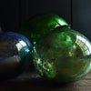 Three Unusually Large 19th Century Mercury Glass Witches Balls.