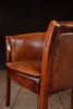 Pair of Handsome Vintage French Leather Tub Chairs.