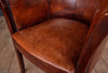 Pair of Handsome Vintage French Leather Tub Chairs.