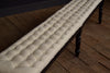 Ebonised Button Top Long Bench by Howard & Sons. Including Upholstery.