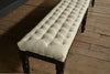 Ebonised Button Top Long Bench by Howard & Sons. Including Upholstery.