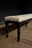 Ebonised Button Top Long Bench by Howard & Sons. Including Upholstery.