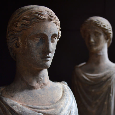 A Pair of Exceptional 18th Century Stone Caryatid Figures.