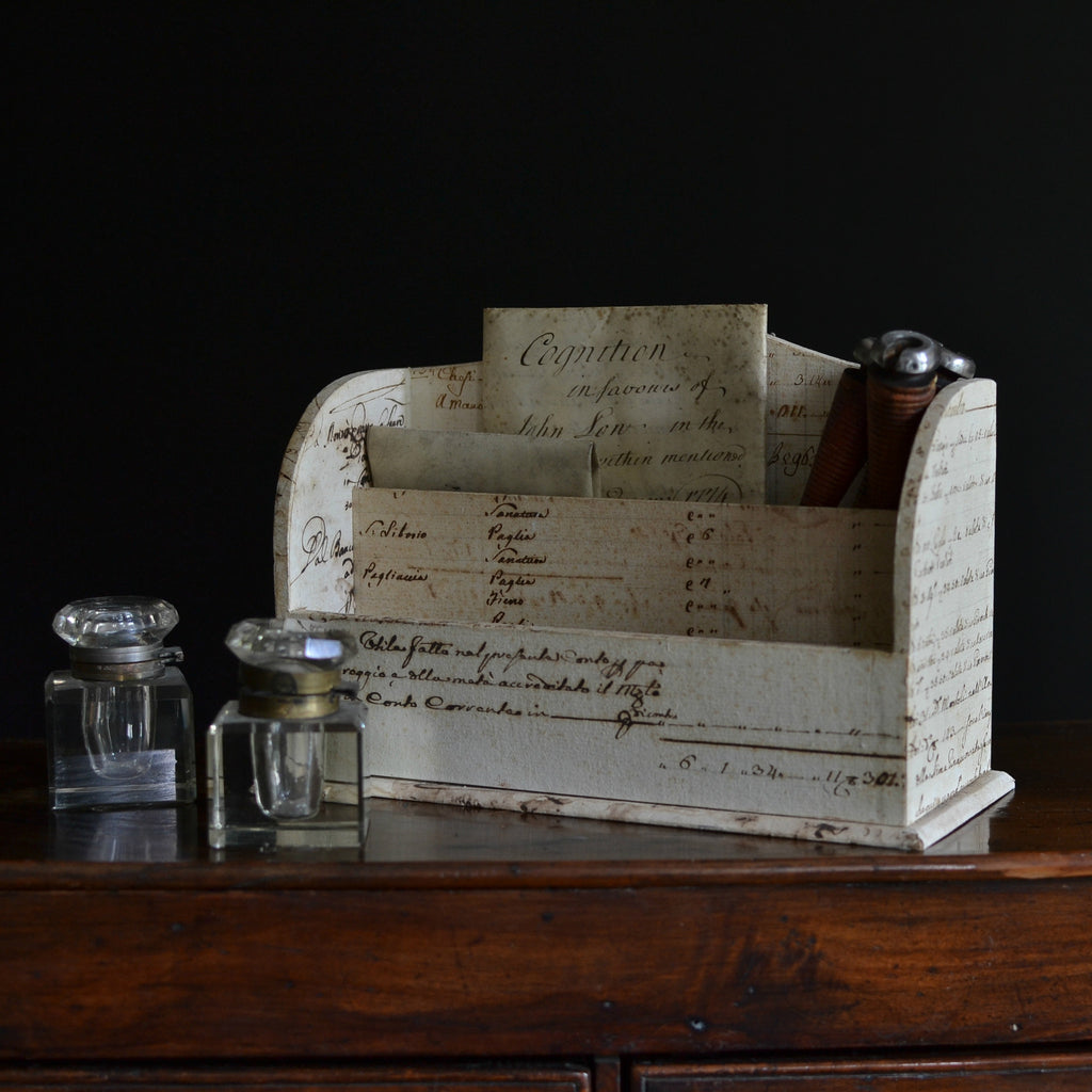 Edwardian Letter Holder With 18th Century Scripture Covering