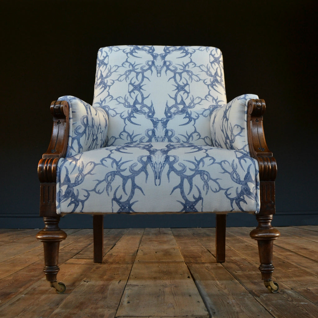 Handsome 19th Century Napoleon III Gothic Revival Library Chair - Winter's Bone.