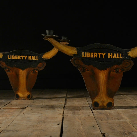 Pair Of Rare Edwardian 'Royal Antediluvian Order Of Buffalo's' Heads.