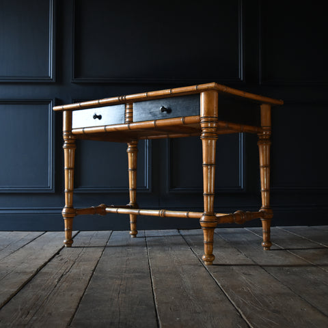French Ebonised and simulated Bamboo Desk. Circa 1900