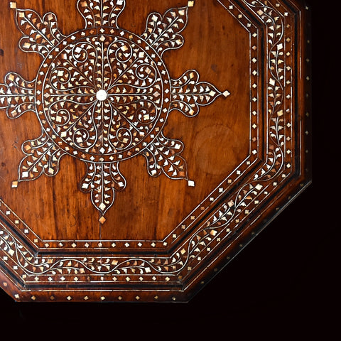 Large Octagonal Anglo Indian Hoshiarpur Table. Circa 1860 -1890