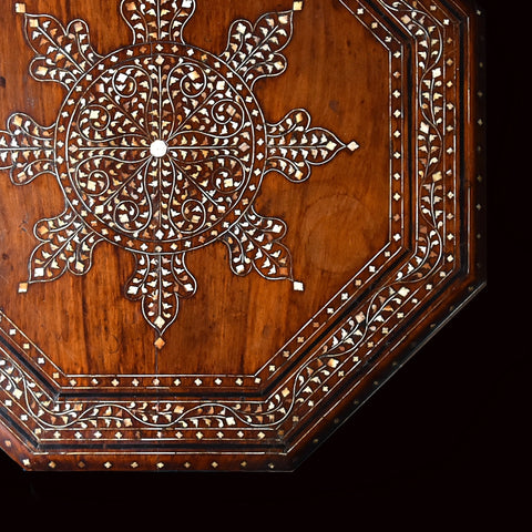 Large Octagonal Anglo Indian Hoshiarpur Table. Circa 1860 -1890